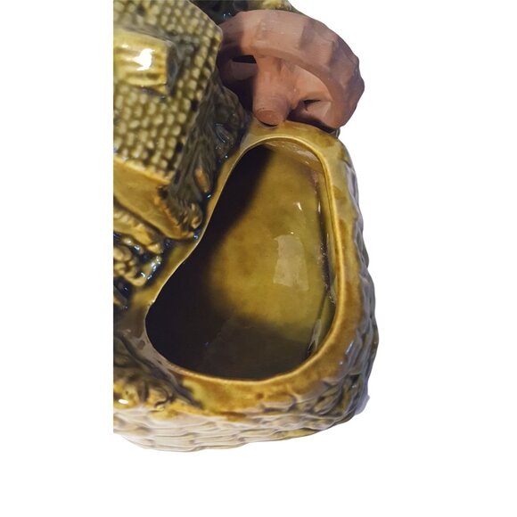 Vintage Shawnee USA Old Grist Mill Water Wheel Green Pottery Planter 769 - Picture 7 of 9